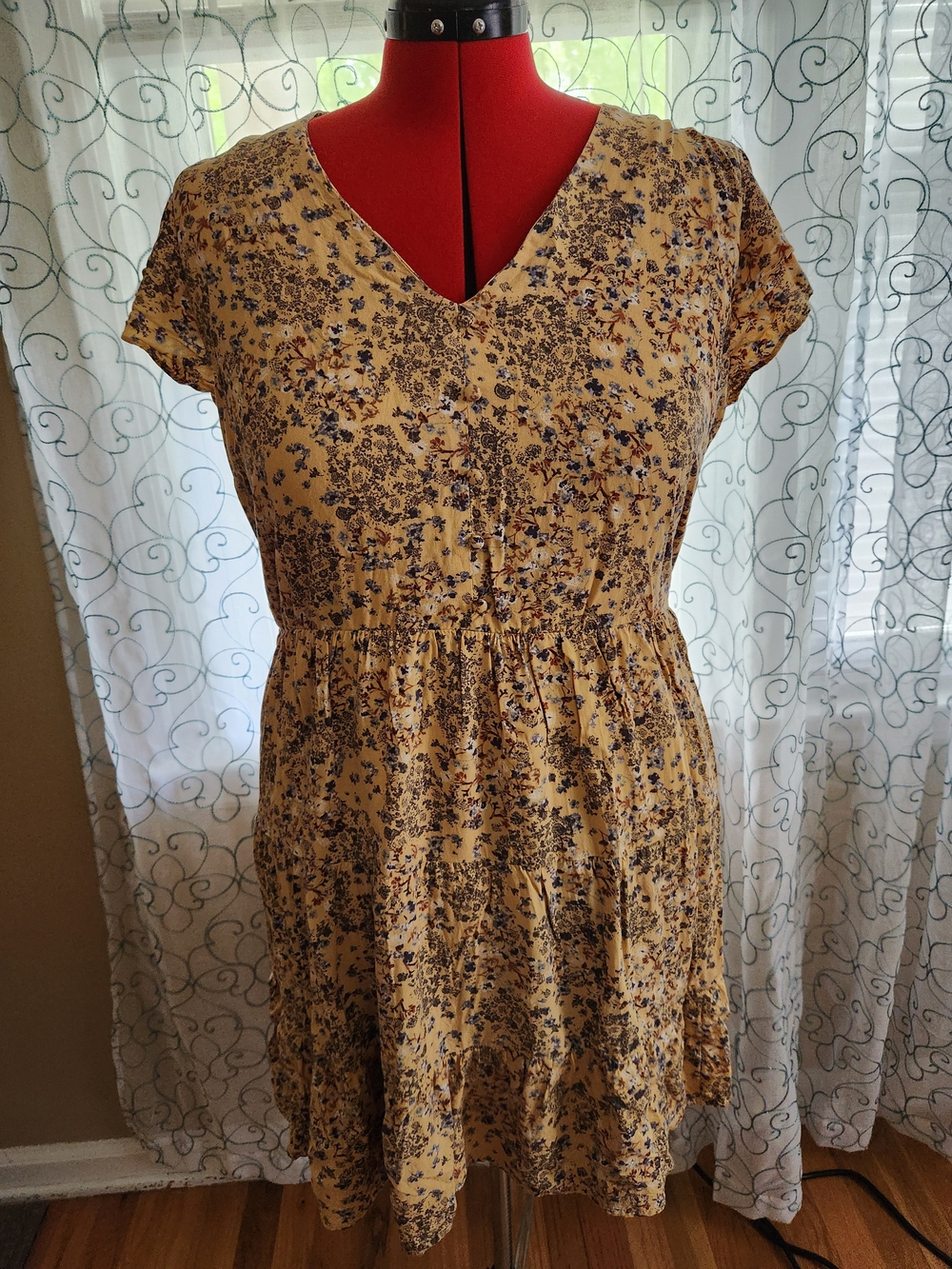 Maurices Yellow Floral Mini Dress